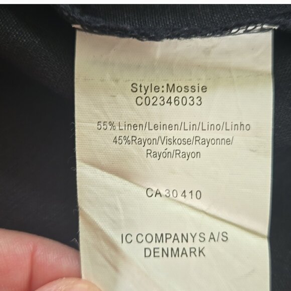 InWear linen blend floral embroidered black knee length skirt size 14 - Picture 7 of 9